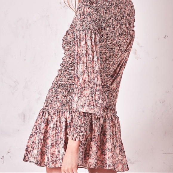 NWOT LOVESHACKFANCY SCARLETT SMOKE SILK MINI DRESS - Picture 3 of 11